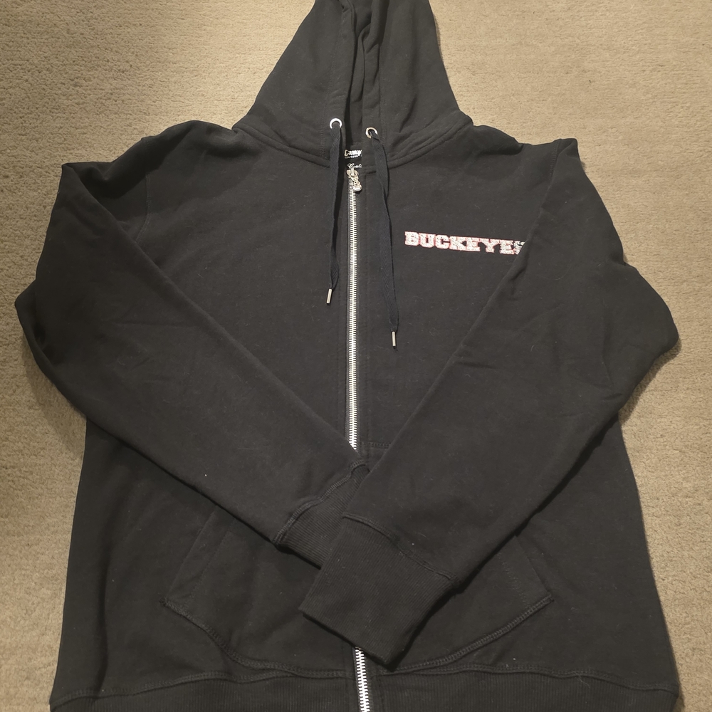 Buckeyes Women's Black Zip-Up Hoodie